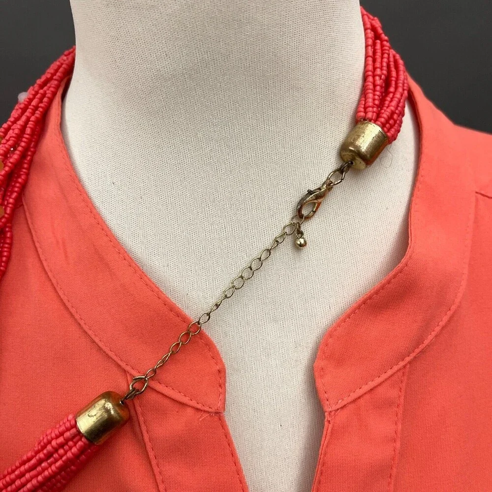 Pink Beaded‎ Beads Multi-strands Women's Fashion Necklace